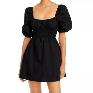 Faithful the Brand Marinelli Cotton Mini Dress Black